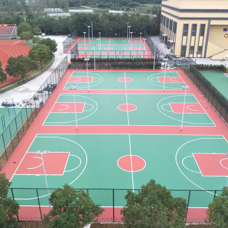 浙江杭州富陽中學 透氣型跑道+硅PU球場1
